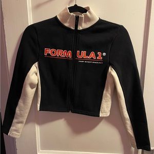 Formula 1 Pacsun sweatshirt material crop full zip women’s XS